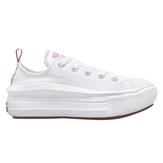 TENIS CONVERSE MOVE OX PARA NÑA COLOR BLANCO LILA