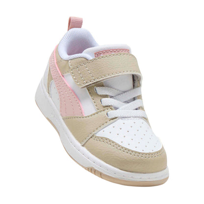 PUMA REBOUND V6 INFANTIL COLOR BLANCO BEIGE ROSA