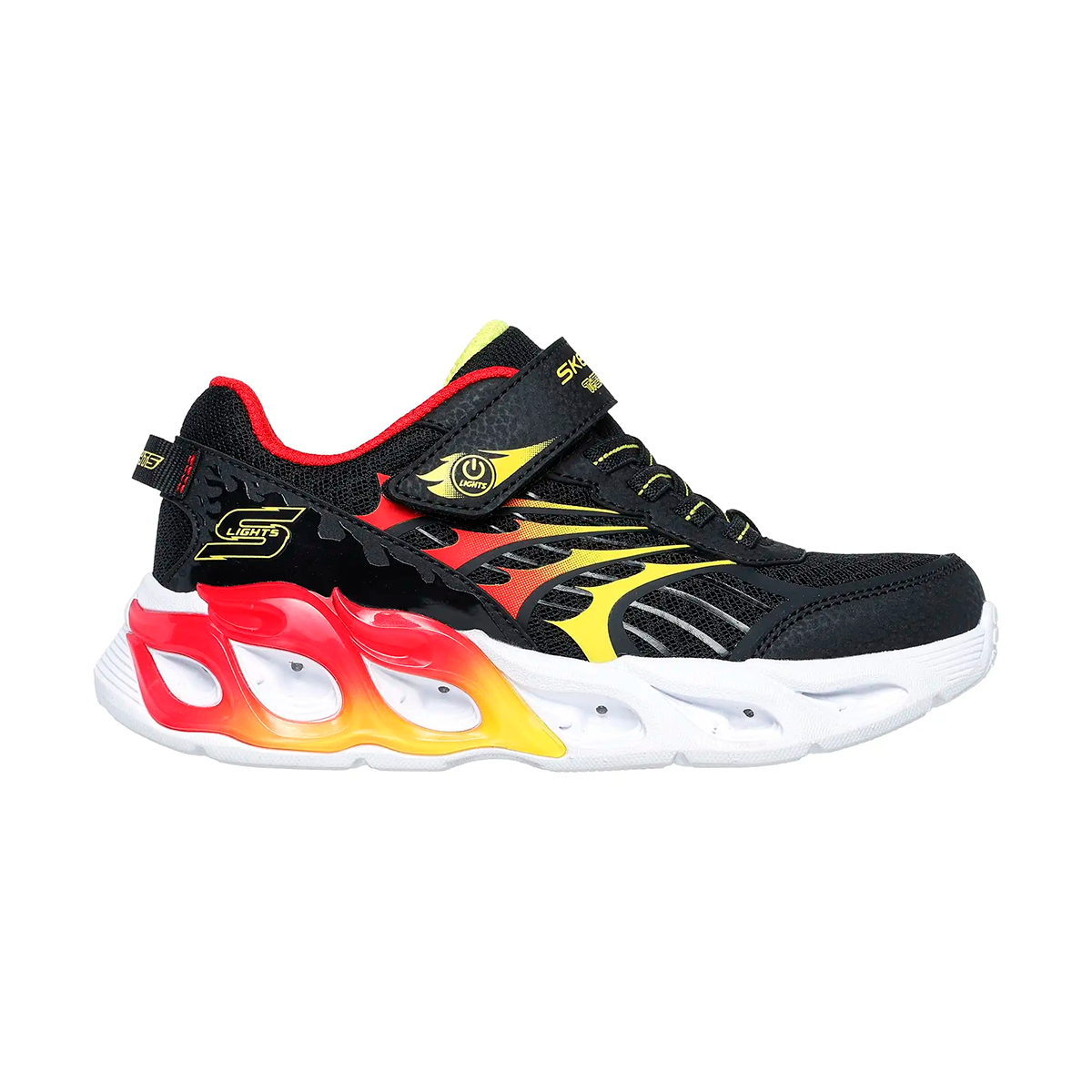 TENIS SKECHERS S-LIGHTS TERMO FLASH PARA NIÑO COLOR NEGRO