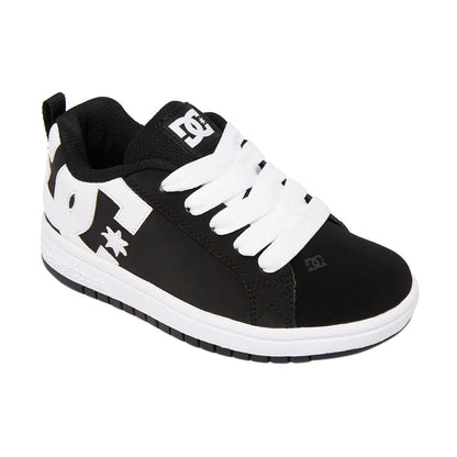 TENIS DC SHOES COURT GRAFFIK PARA NIÑO COLOR NEGRO BLANCO