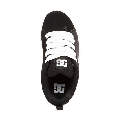 TENIS DC SHOES COURT GRAFFIK PARA NIÑO COLOR NEGRO BLANCO