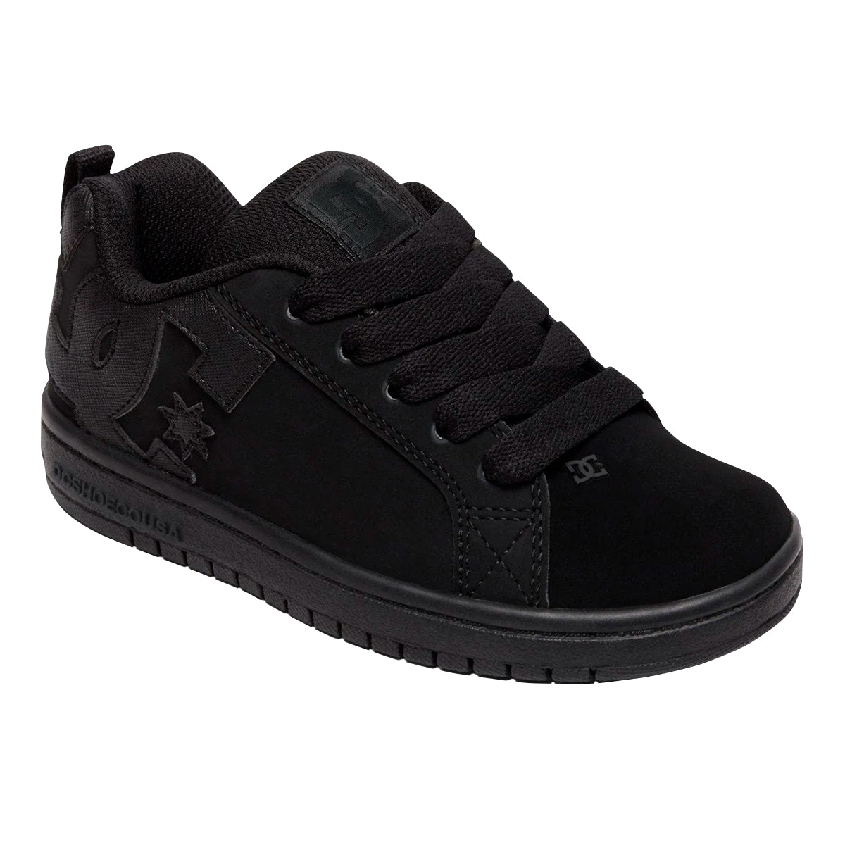 TENIS DC SHOES COURT GRAFFIK PARA NIÑO COLOR NEGRO MONOCROMO