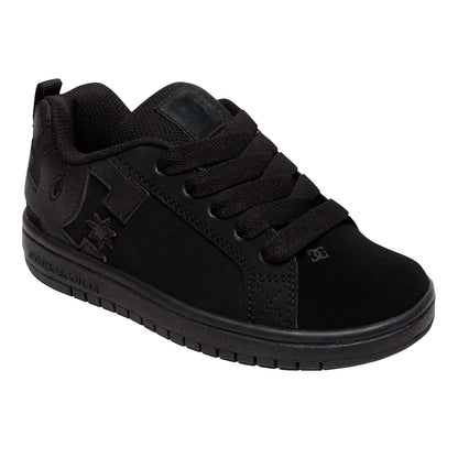 TENIS DC SHOES COURT GRAFFIK PARA NIÑO COLOR NEGRO MONOCROMO