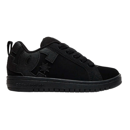 TENIS DC SHOES COURT GRAFFIK PARA NIÑO COLOR NEGRO MONOCROMO