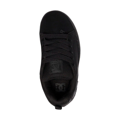 TENIS DC SHOES COURT GRAFFIK PARA NIÑO COLOR NEGRO MONOCROMO