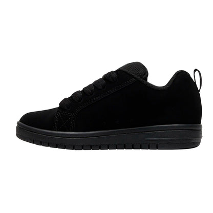 TENIS DC SHOES COURT GRAFFIK PARA NIÑO COLOR NEGRO MONOCROMO