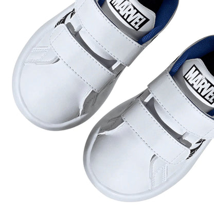 TENIS ADIDAS GRAND COURT SPIDER MAN INFANTIL COLOR BLANCO NEGRO AZUL