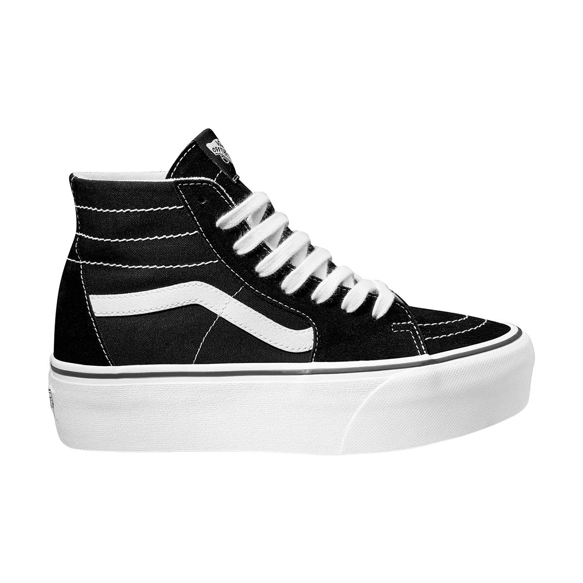 TENIS VANS SK8 HI TAPERED STACK PARA DAMA COLOR NEGRO BLANCO