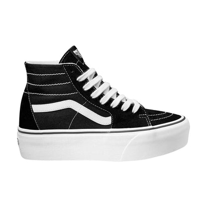 TENIS VANS SK8 HI TAPERED STACK PARA DAMA COLOR NEGRO BLANCO