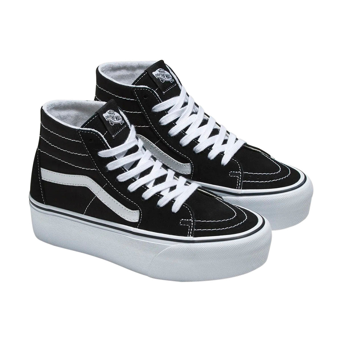 TENIS VANS SK8 HI TAPERED STACK PARA DAMA COLOR NEGRO BLANCO