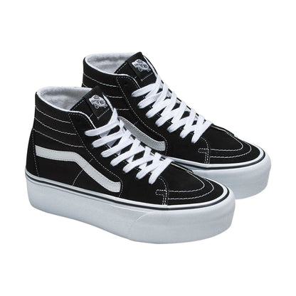 TENIS VANS SK8 HI TAPERED STACK PARA DAMA COLOR NEGRO BLANCO