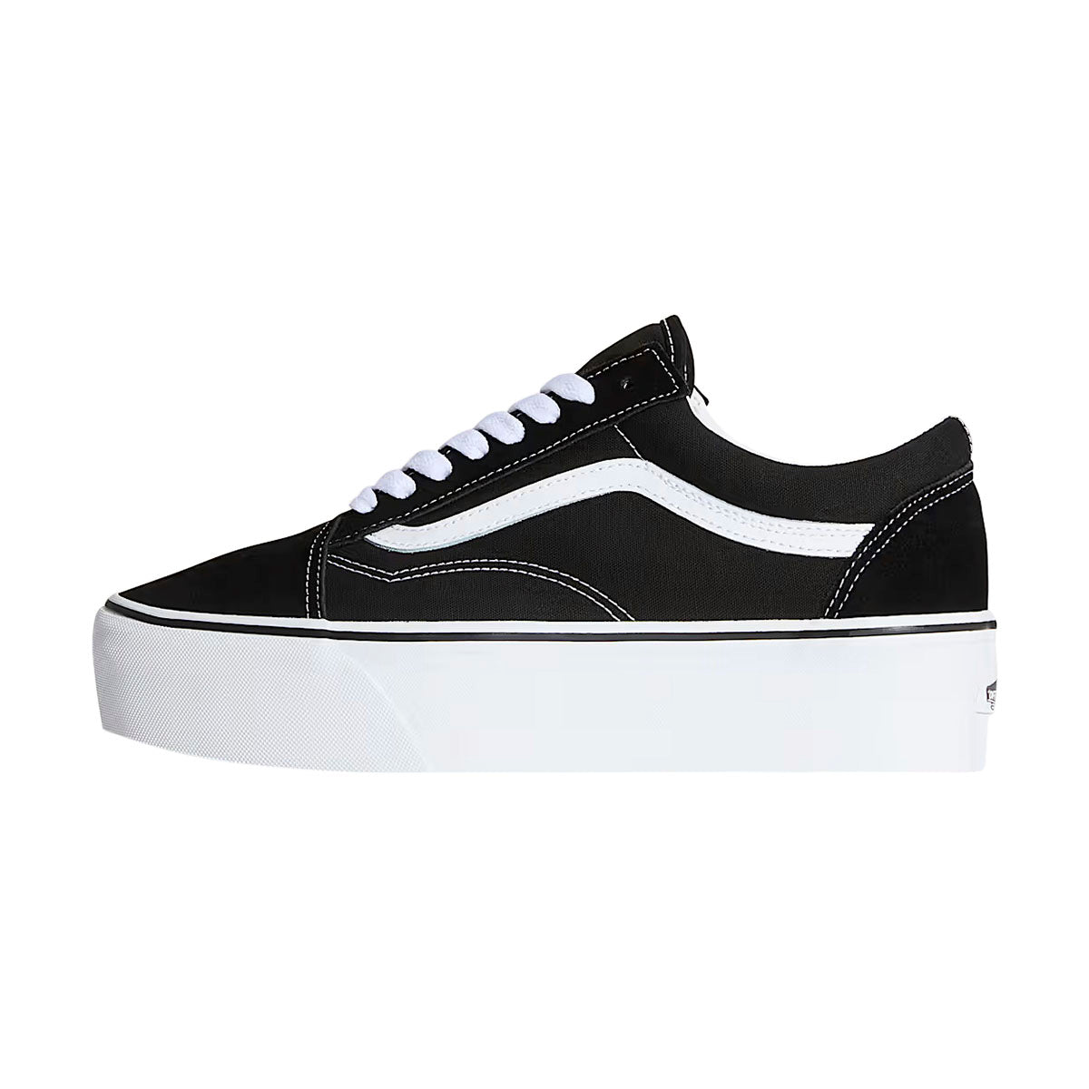 TENIS VANS OLD SKOOL DE PLATAFORMA PARA DAMA NEGRO BLANCO