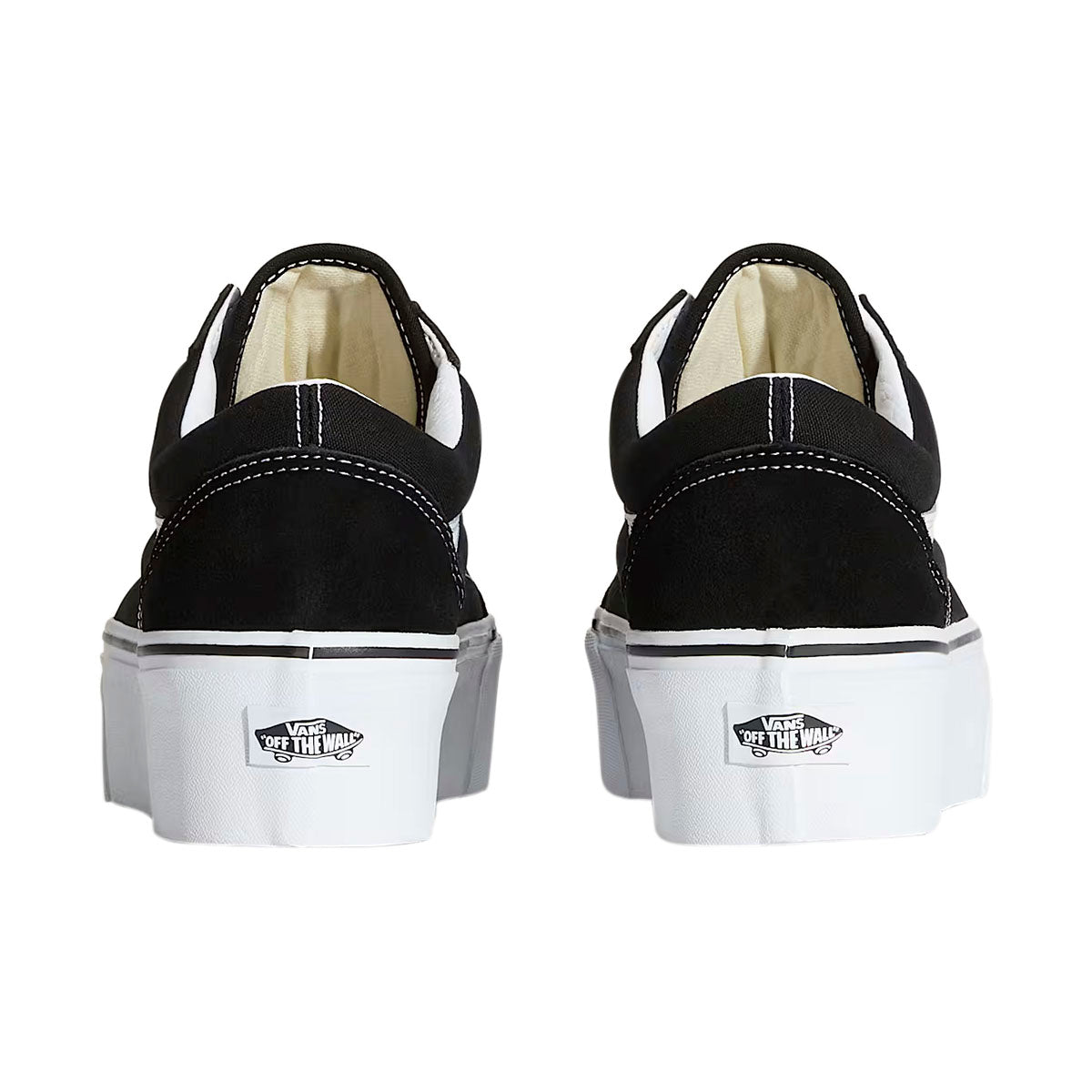 TENIS VANS OLD SKOOL DE PLATAFORMA PARA DAMA NEGRO BLANCO
