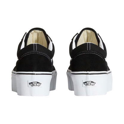 TENIS VANS OLD SKOOL DE PLATAFORMA PARA DAMA NEGRO BLANCO