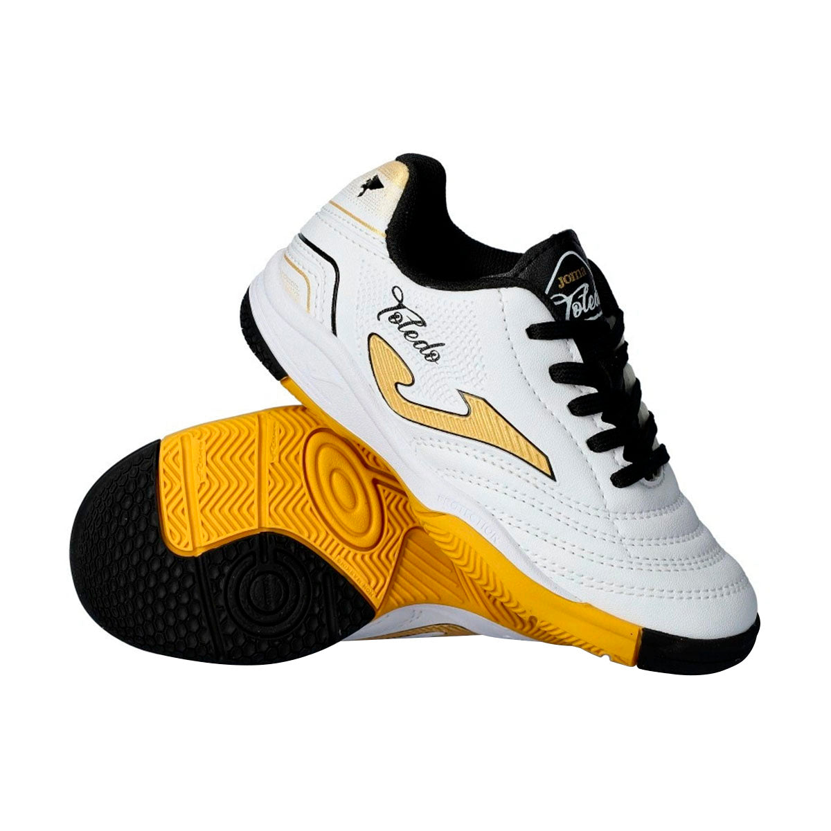 TENIS JOMA TOLEDO JR JUVENIL COLOR BLANCO NEGRO ORO
