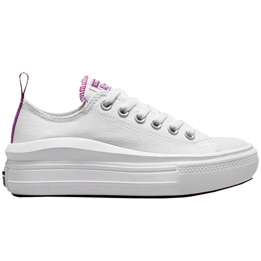 TENIS CONVERSE CHUCK TAYLOR MOVE OX PARA DAMA COLOR BLANCO MORADO