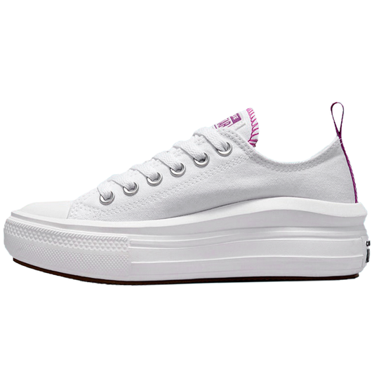 TENIS CONVERSE CHUCK TAYLOR MOVE OX PARA DAMA COLOR BLANCO MORADO