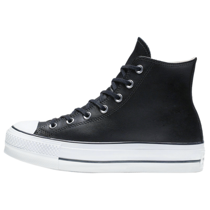 TENIS CONVERSE ALL STAR PARA DAMA DE PLATAFORMA NEGRO PIEL