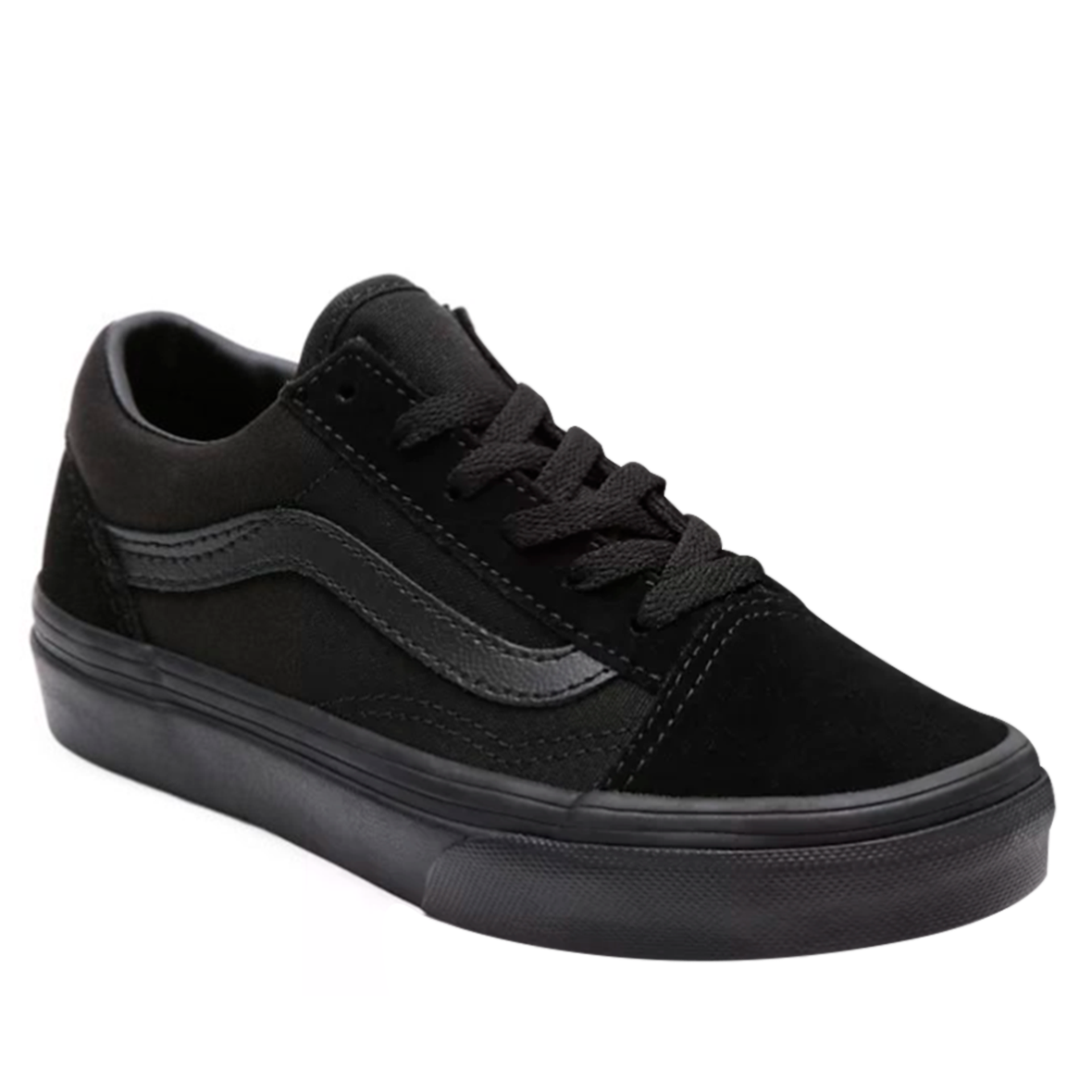TENIS VANS OLD SKOOL PARA NIÑO COLOR NEGRO MONOCROMO